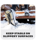 Top Shelf Snow And Ice Walking Traction Cleats Slip On Nonslip Shoe Covers on sneaker in snow for stable grip.