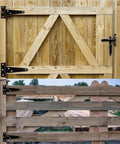Wooden gates with Six Pack 4 Inch T Hinges For Cabinets And Barn Doors Iron Lightweight Shed Hinges With Quiet Hydraulic Soft Close Buffer