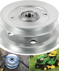 Rock Solid Mower Deck Drive Belt Tightener Pulley AM133924. Heavy-duty steel pulley with bearings, designed for John Deere LX280 LX288 LX289.