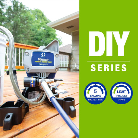 Zero Sweat Heavy Duty Airless Paint Sprayer With Adjustable Pressure Control Spray Unthinned Stains on a deck.