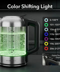 Digital Glass Electric Kettle With Temperature Control, 1.8L Cordless Tea Kettle, color-coded temperatures, kitchen setting