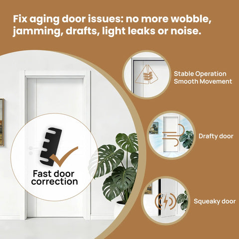 Hassle Free 12 Piece Black Door Hinge Shims 4 Inch Heavy Duty Spacers With Industrial Foam Tape engineered for fixing door issues.