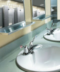 MBition Chrome Two Handle Centerset Bathroom Faucet 1.5 GPM For Commercial Use Durable Easy Install Chrome Finish Fits Utility Sinks