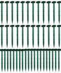 50 Pack Landscape Fabric Stakes Black Plastic Anchoring Spikes 6.3 Inch For Ground Cover Cloth Weed Barrier Pins Garden Edging And Lawn Staples Durable Yard Stakes For Weed Control arranged on a white background