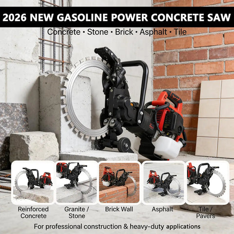 Beast Mode 52Cc Gas Powered Concrete Ring Saw Featuring A 16Inch Diamond Blade and a 12Inch deep cut profile for cutting reinforced concrete.