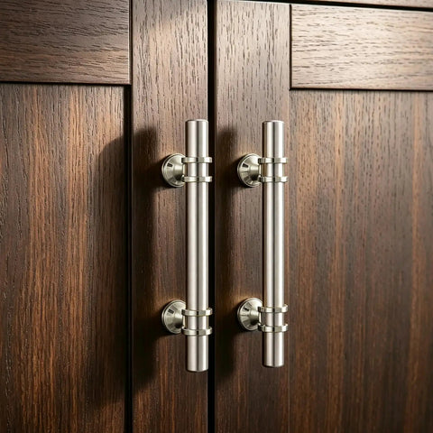 Brushed Nickel Cabinet Handles And Drawer Knobs 5 Pack Zinc Alloy Furniture Pulls For Kitchen Cabinets Dressers Wardrobes And Vanities
