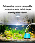 Aquarium with Ultra Quiet Submersible Water Pump 450 GPH 1700 LPH Bottom Suction Pond Pump installed, enhancing fish tank clarity.