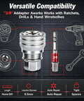 Image of an Adjustable Multi Function Socket Wrench With Auto Grip Ratchet, 3/8 adapter for drills and hand ratchets.