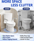 Comparison of Heavy Duty Adjustable Toilet Safety Rail Giving Rock Steady Grip and Quick No Drill Setup for Seniors and Pregnant Moms.