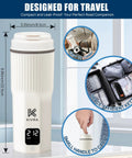 Travel Kettle 316 Stainless Steel Portable Water Boiler 450ml with LCD display, compact design, and easy carry features