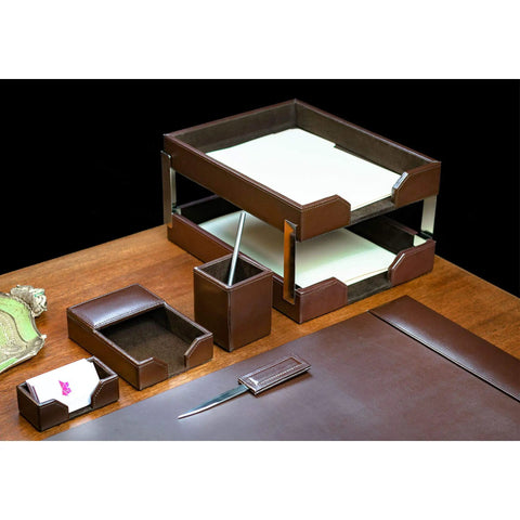 Bonded Leather Desk Set For Premium Office Organization, Leather Desk Pad And Organizer Essentials, executive desk decor.