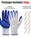 Pro Grade Copper Flashing Roll 99.95 Percent Pure 16 Oz 24 Gauge 0.5mm Thick Four Inch Wide by Ten Feet Long for Roofing and DIY Projects Includes Cut Proof Gloves and Ten Copper Nails RoHS Compliant gloves and nails package