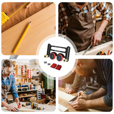 Killer Table Saw Featherboard With Rust Resistant Aluminum Body And Friction Free Bearing Rollers on woodwork surface.