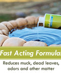 Fast Acting Enzyme Based Bird Bath and Fountain Cleaner 8 Oz Bottle being poured into bird bath.