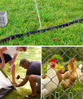 Heavy Duty 8 Inch Landscape Staples Made From 8 Gauge Galvanized Steel For Lawns, Weed Barriers, Landscape Fabric, Irrigation Hoses And Tent Pegs 125 Packs Of Rugged Rust Proof Stakes For Outdoor Use displayed in various outdoor settings.