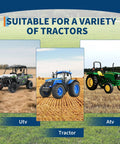 Tow Behind Lawn Dethatcher, 60 Inch Wide With 21 Steel Tines, Category 1 Three Point Hitch Tractor Attachment For Leaves shown with various tractors