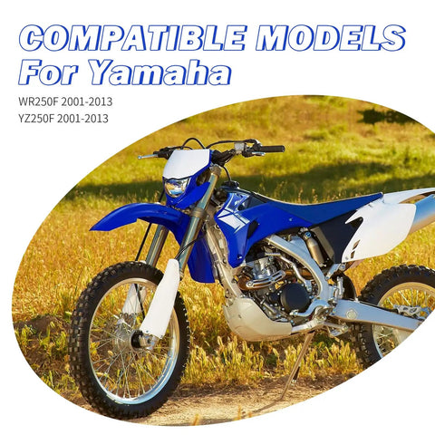 Yamaha WR250F and YZ250F models from 2001 to 2013, showcasing compatibility with Top Shelf Water Pump Rebuild Kit.