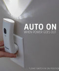 Plugging Six Pack Auto On Rechargeable LED Flashlights for Power Outages into wall outlet for emergency lighting