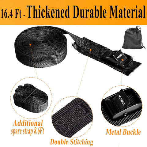 Showing 4 Pack Beefy Heavy Duty Cam Buckle Tie Down Straps 1 Inch Wide By 16 Feet Long For Trucks Boats RVs Roof Racks And Cargo Securement