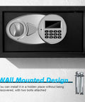 Front view of Hidden Safe Box With Sensor Light And Digital Lock No Fuss Quick-Access Safe For Home And Office Wall Or Cabinet Mounted 0.4 Cubic Feet Discreet And Secure.