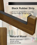 Close-up of rugged wood surfboard wall rack with soft rubber pads sturdy stand for paddleboards skimboards longboards dark finish