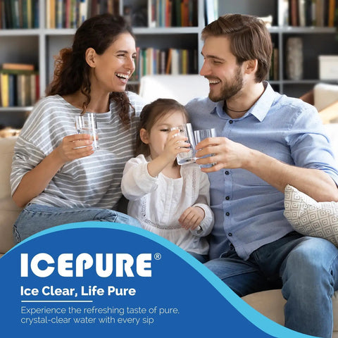 No Sweat Setup Inline Water Filter For Ice Makers And Fridges With One Quarter Inch Connectors For Rv Tanks Ro Systems And Under Sink NSF Certified Chlorine Scrubbing Lead Free Body For Crisp Water On The Road with a family enjoying clean water.