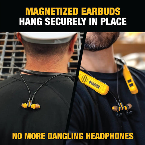 2 In 1 Neckband Bluetooth Headphones With Built In Speakers Around Neck Wearable Jobsite Audio Wireless Headset for secure wear