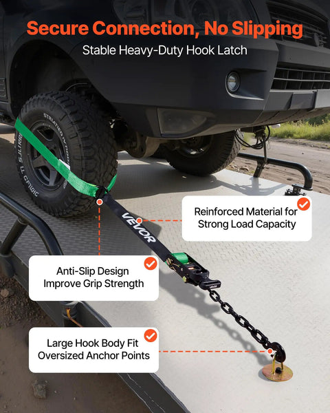 Heavy Duty Tire Safe Ratchet Strap Kit With Thick Rubber Blocks And Beefy Steel Hooks Secure Motorbikes And Atvs And Suvs Road Ready Tie Down System For Tough Hauls with secure heavy-duty hook latch.