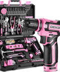 Badass Pink 12V Cordless Drill Driver Kit for Women With Legit Storage Case, featuring tools for home projects and repairs.