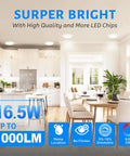 Ten Pack 6 Inch LED Disk Lights Dimmable Flush Mount Downlights 16.5W 1000 Lumens 5000K Daylight Ceiling Lights in kitchen