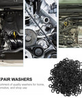 Spring Wave Washers Set 500 Piece Assorted Metal Wavy Gaskets 4x8x0.3mm For Screw And Bolt Fastening Industrial Grade Elastic Washers For Machinery And DIY Projects, black repair washers