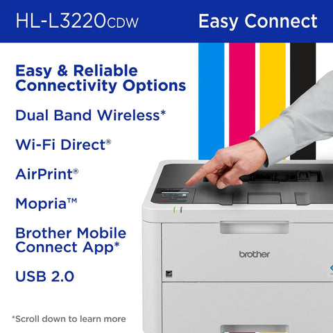 Color Laser Printer With Wireless Printing 19 PPM Speed Duplex Printing Mobile Device Compatible 250 Sheet Tray