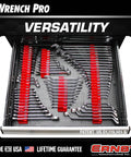 Modular Wrench Organizer For Twenty Tools With Magnetic Base Built In The USA in tool drawer, holds various wrenches neatly.