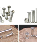 Heavy Duty Nickel Plated Chicago Screws 100 Sets M5 X 6mm Binding Screw Posts For Leathercraft, various heights displayed.