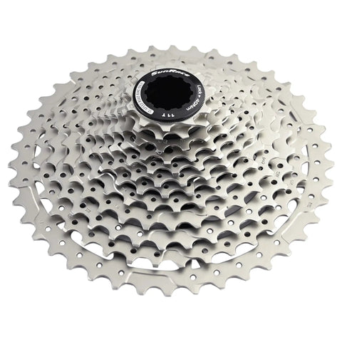 Sunrace CSRZ800 12 Speed Gravel Bike Cassette 11 13 15 17 19 21 24 28 32 36 42T with silver finish for wide ratio gear upgrade