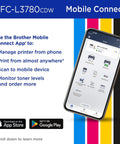 Smartphone displaying Brother Mobile Connect App for MFC-L3780CDW Wireless Color All In One Printer With Laser Quality Output