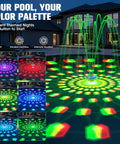 Rechargeable Pool Fountain With Light Powerhouse 8000mAh Battery Long Run Time Large Floating Pool Fountain with LED light show.