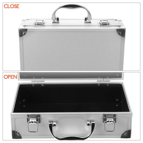 Badass Heavy Duty Aluminum Alloy Tool Box With Reinforced Carry Handle And Secure Latch System For Shop Ready Mechanics And Field Maintenance Portable Storage Case open view showing interior.