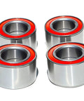 Heavy Duty Front And Rear Wheel Bearing Set For John Deere Gator Xuv Series, includes four sealed bearings with red seals.