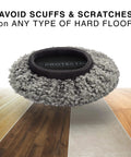 Multi Surface Furniture Sliders With Moving Pads For Carpet And Hardwood Floors Extra Heavy Duty Floor Protectors Using Glide Socks to protect hard floors with gray plush pad
