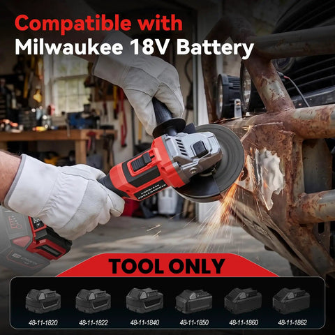 Badass Brushless Cordless Angle Grinder Compatible With Milwaukee M18 Batteries Tool Only being used for metal cutting.