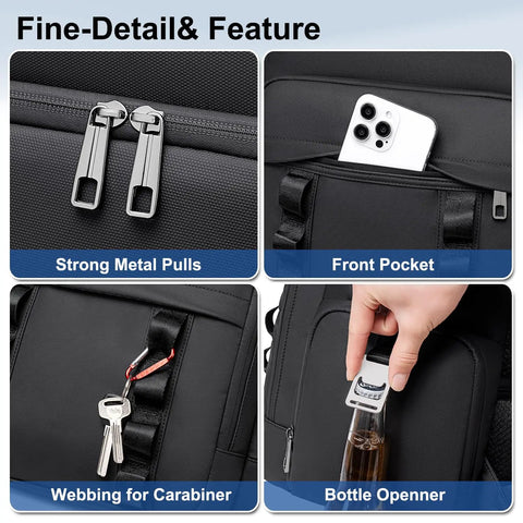 Close-up features of Insulated Cooler Backpack With Leakproof Lining And Double Deck Design For Travel Camping Picnics And Beach Days 31L