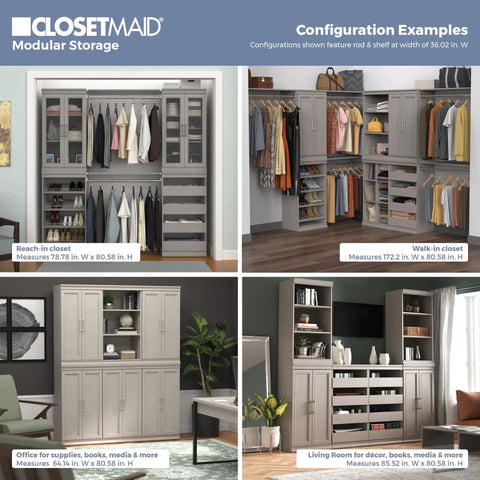Total Game Changer Modular Closet Organizer With Four Adjustable Angled Shoe Shelves And Slick Taupe Finish For Seamless Stacked Storage Setup Hardware Included, various configurations in taupe.