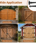 Heavy Duty Gate Hinges With 1100 Lbs Load Rating And Sealed Integrated Ball Bearings For Wooden Or Metal Driveway Gates shown on various gates.