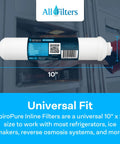 Inline Sediment Water Filter With One Quarter Inch Quick Connect For Fridges And Ice Makers Offers Slick Plug And Play Install That Knocks Out Grit Daily, 10" x 2", shown in use