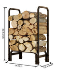 Sturdy Firewood Rack And Log Holder For Indoor Outdoor Use Heavy Duty 25mm Tubular Steel Log Storage Stack Supports Up To 400 Pounds Rustproof Black Powder Coated Firewood Organizer For Fireplace And Patio