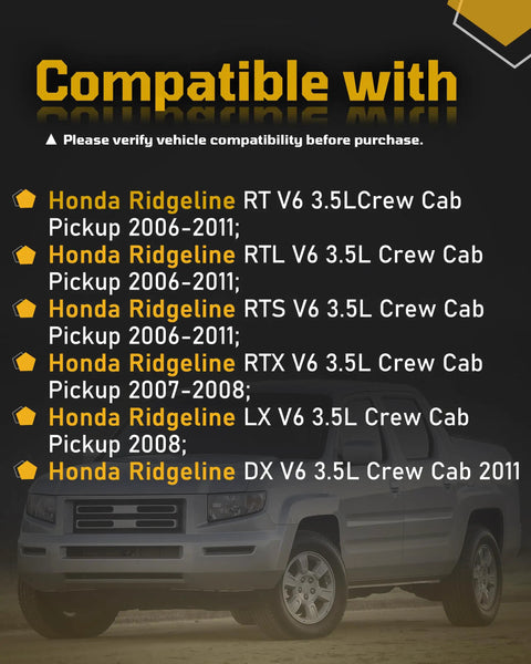 Compatible with Honda Ridgeline models 2006-2011 showing power steering pump application options.