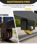Comparison of Heavy Duty 4 Inch V Groove Sliding Gate Rollers Built Like A Tank and traditional roller, featuring corrosion resistant steel.