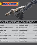 Direct Fit Oxygen Sensor 4 Wire O2 Sensor OEM Replacement for Improved Fuel Efficiency with connector and specifications.