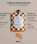 Three Minute Express Hydration Hair Mask For Silky Smooth Strands With Hyaluronic Acid To Deep Condition And Detangle Tangles Quick For A Total Hair Glow Up And Snatched Ends in a 50ml pouch with orange and white design.